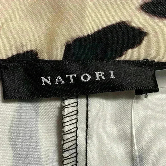 Natori Lynx Cotton Sateen Pant 10 Taupe Chic Maximalism Animal Print Tapered NWT - Picture 8 of 10